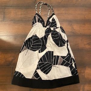O’Neill Black & White Palm Print Summer Dress or Beach Cover Up S